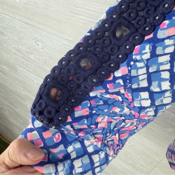 Lilly Pulitzer Skipper Royal Purple Popover 1/2 Zip Sweatshirt Top - Picture 6 of 10